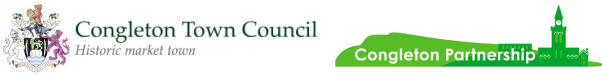 Congleton Town Council logo next to the Congleton Partnership logo